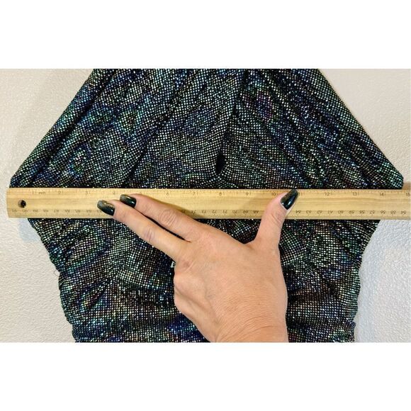 NWOT ZARA Festive Sparkle Halter Neck Ruched Mini Dress Women's XS - Picture 8 of 11